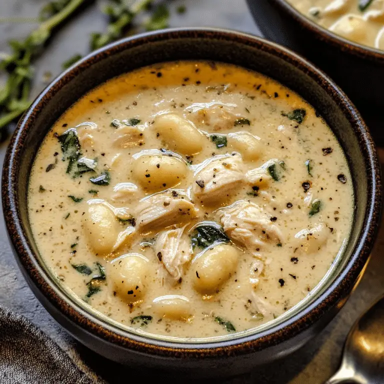 Creamy Garlic Chicken Gnocchi Soup