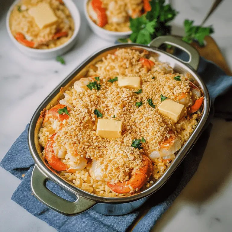 Lazy Lobster Casserole with Buttery Ritz Topping - Succulent Recipes