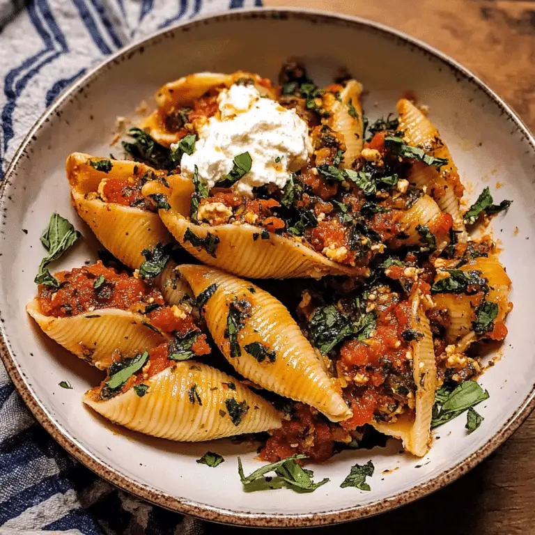 Unstuffed Spicy Tomato Basil Shells with Whipped Ricotta - Succulent ...